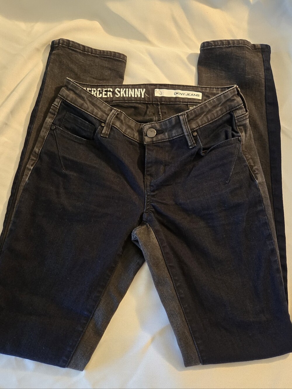 DKNY Mercer Skinny Jeans in Dark Charcoal Two Tone